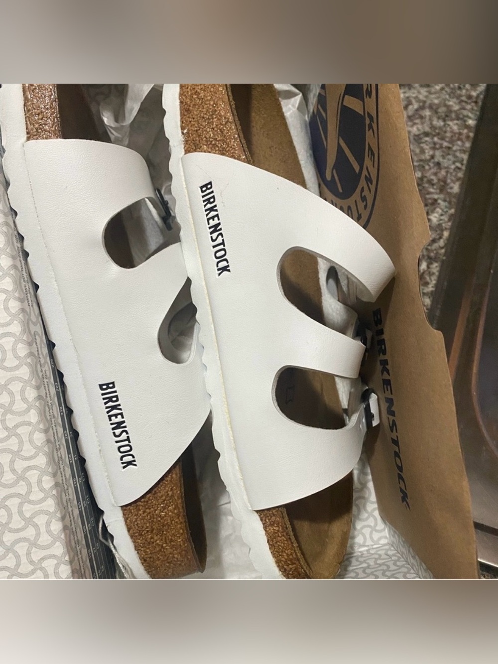 Birkenstock Florida Birko White 3-Strap Buckle Slides Sandals 37 38 39 40 - Picture 4 of 15